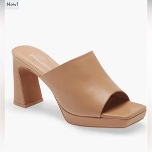 Jeffrey Campbell Nude Platform Slide Mules